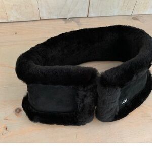 UGG SUEDE AND SHEARLING HEADBAND